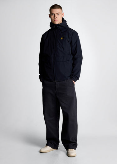 Lyle & Scott Jassen Lightweight hooded zip through jacket - dark navy