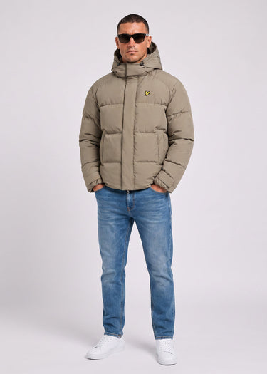 Lyle & Scott Jassen Hooded puffer jacket - khaki ash