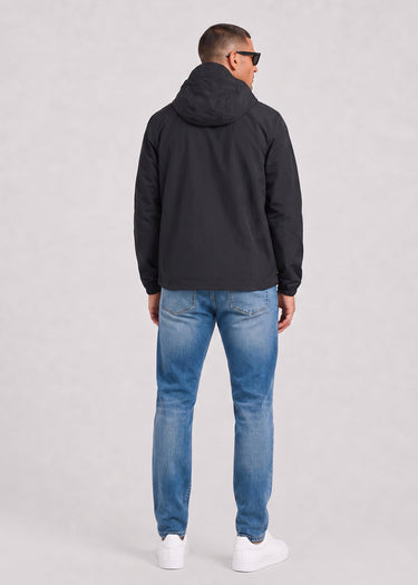 Lyle & Scott Jassen Contrast zip through hooded jacket - jet black gunmetal