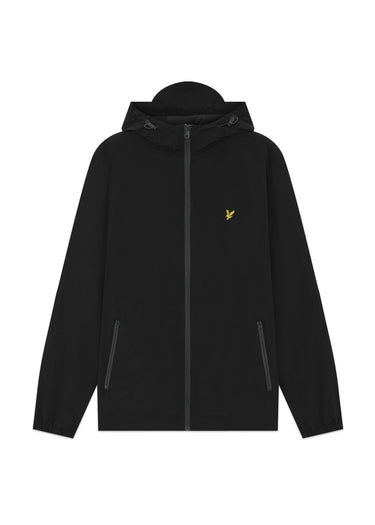 Lyle & Scott Jassen Contrast zip through hooded jacket - jet black gunmetal