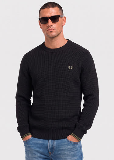 Fred Perry Sweaters Waffle stitch jumper - black (Copy)