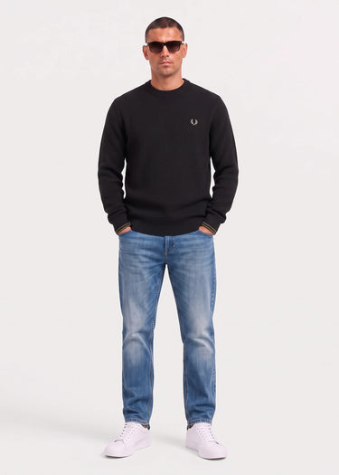 Fred Perry Sweaters Waffle stitch jumper - black (Copy)