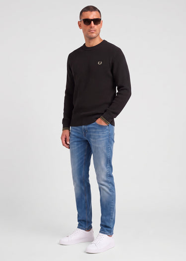 Fred Perry Sweaters Waffle stitch jumper - black (Copy)