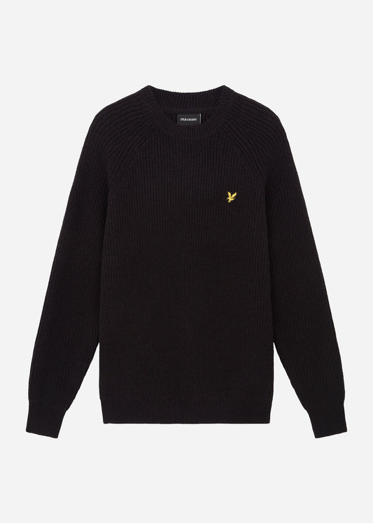 Lyle & Scott Truien  Shaker stitch mock neck - jet black 