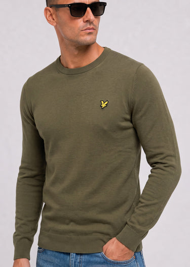 Lyle & Scott Truien Cotton merino quarter zip jumper - khaki ash