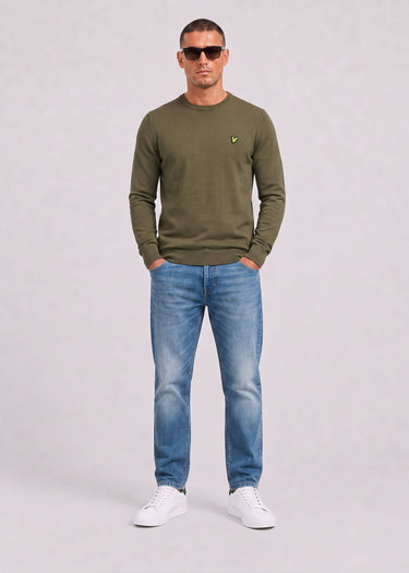 Lyle & Scott Truien Cotton merino quarter zip jumper - khaki ash