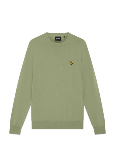 Lyle & Scott Truien Cotton merino crew neck jumper - smoke olive