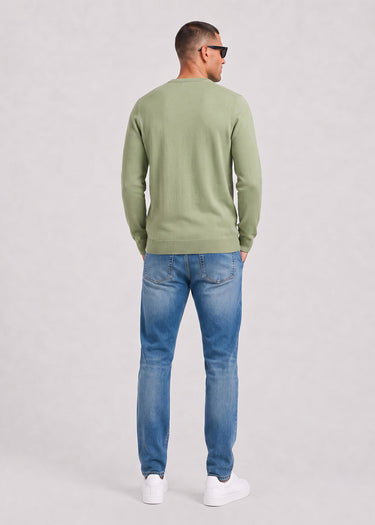 Lyle & Scott Truien Cotton merino crew neck jumper - smoke olive