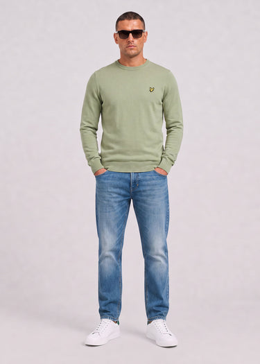 Lyle & Scott Truien Cotton merino crew neck jumper - smoke olive