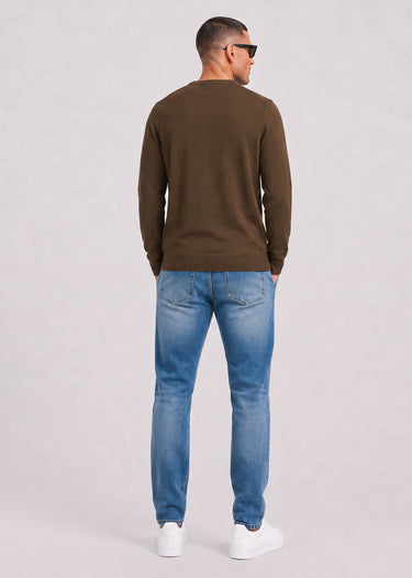 Lyle & Scott Truien Cotton merino crew neck jumper - sepia brown