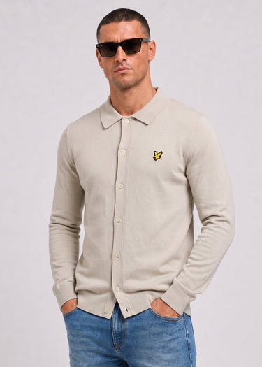 Lyle & Scott Truien Cotton merino knitted shirt - cove