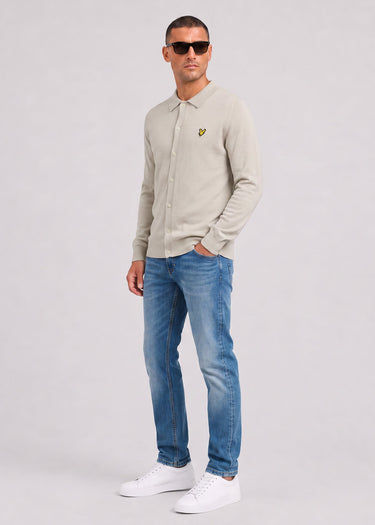 Lyle & Scott Truien Cotton merino knitted shirt - cove