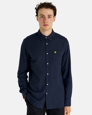 Lyle & Scott Overhemden  Plain flannel shirt - dark navy 