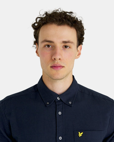 Lyle & Scott Overhemden  Plain flannel shirt - dark navy 