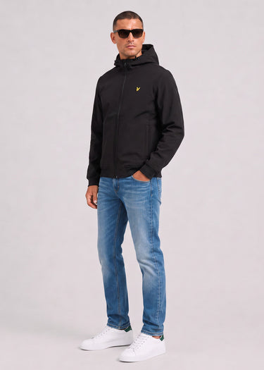 Lyle & Scott Jassen Fleece back softshell jacket - jet black