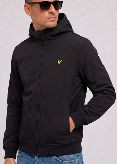 Lyle & Scott Jassen Fleece back softshell jacket - jet black