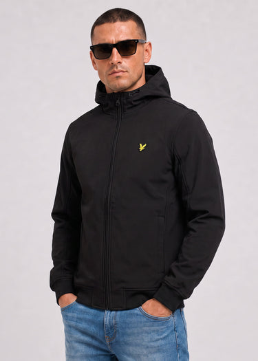 Lyle & Scott Jassen Fleece back softshell jacket - jet black