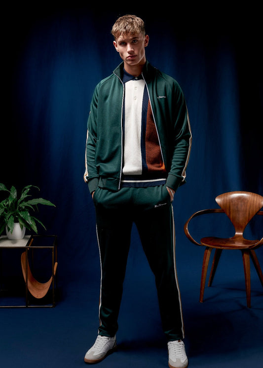 Ben Sherman Vesten  House taped track top - dark green 