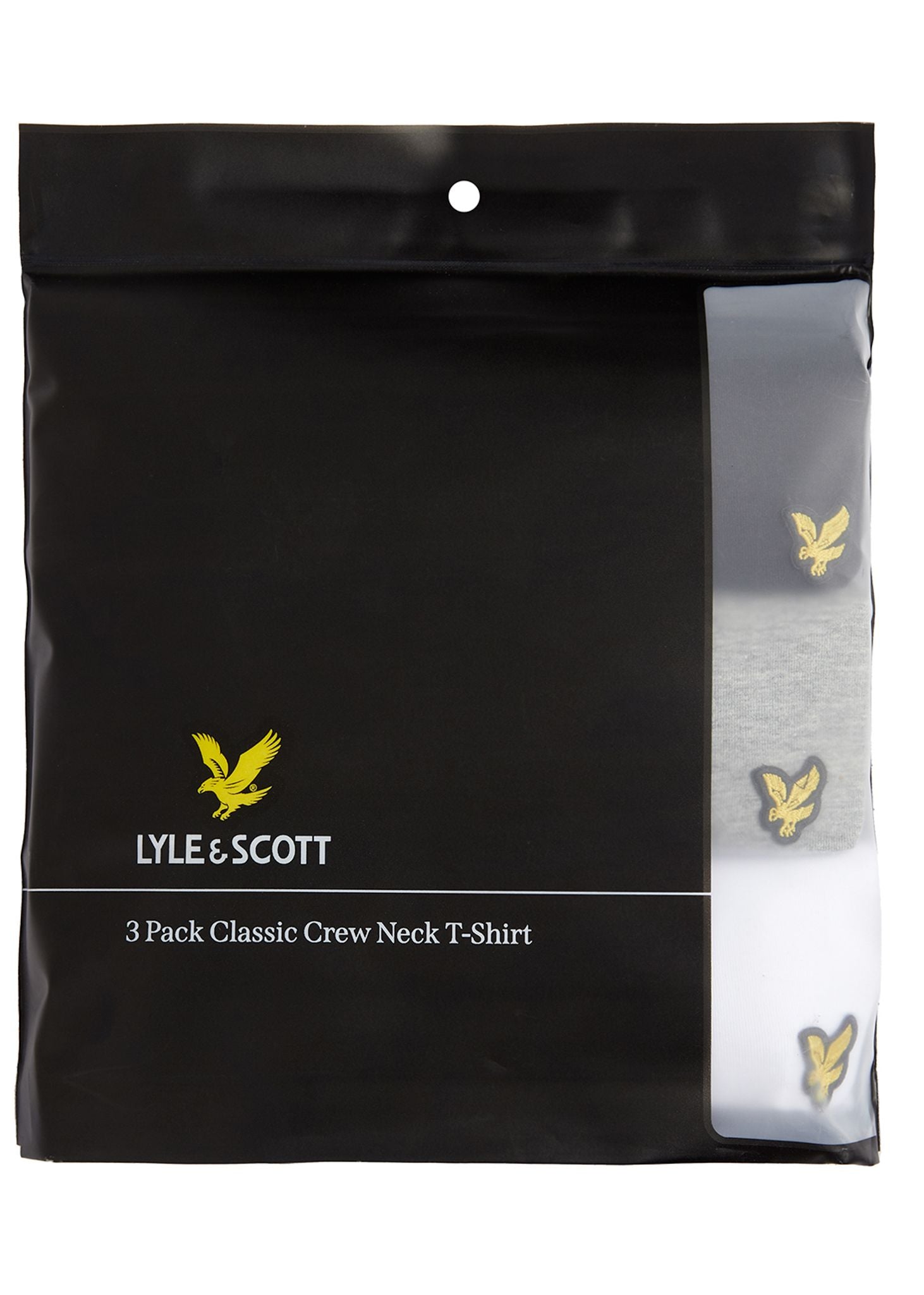 Lyle & Scott T-shirts  Basic 3 pack t-shirt - jet black mid grey marl white 