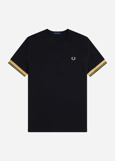 Fred Perry T-shirts Twin tipped cuff t-shirt - black champagne