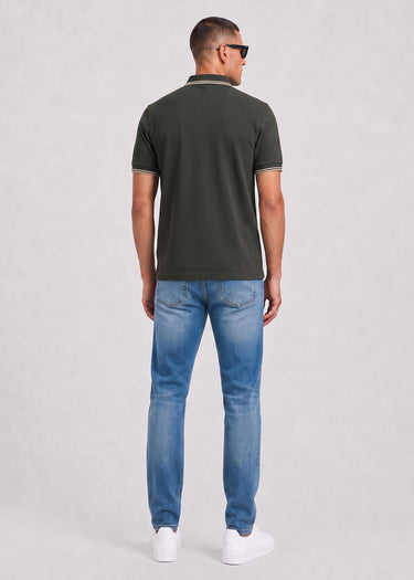 Fred Perry Polo's Twin tipped polo - field green oatmeal