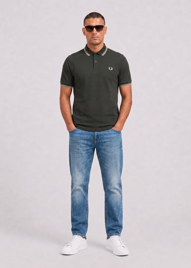 Fred Perry Polo's Twin tipped polo - field green oatmeal