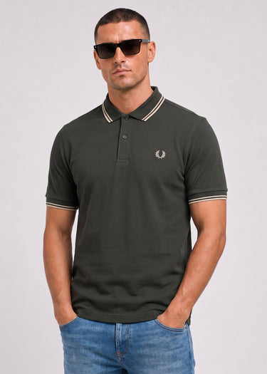 Fred Perry Polo's Twin tipped polo - field green oatmeal