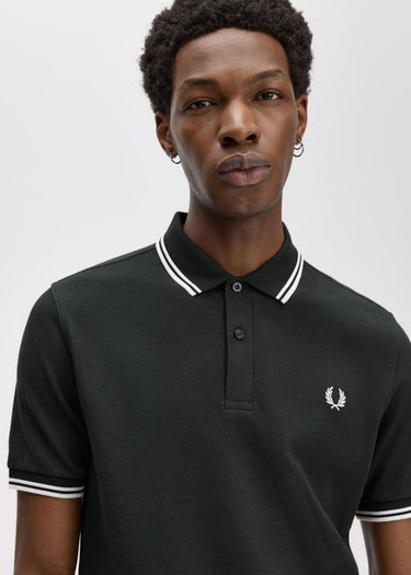 Fred Perry Polo's Twin tipped fred perry polo shirt- nightgreen snow white