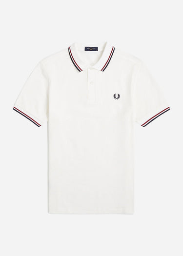 Fred Perry Polo's  Twin tipped fred perry shirt - snow white burnt red navy 