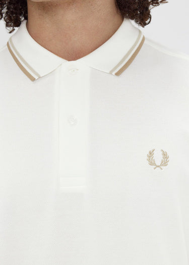 Fred Perry Polo's  Twin tipped Fred Perry shirt - snow white oatmeal white stone 