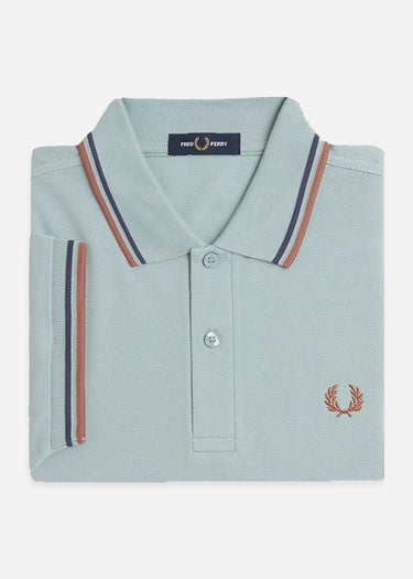 Fred Perry Polo's Twin tipped fred perry polo shirt- Silver Blue Tennis Blue Cinnamon