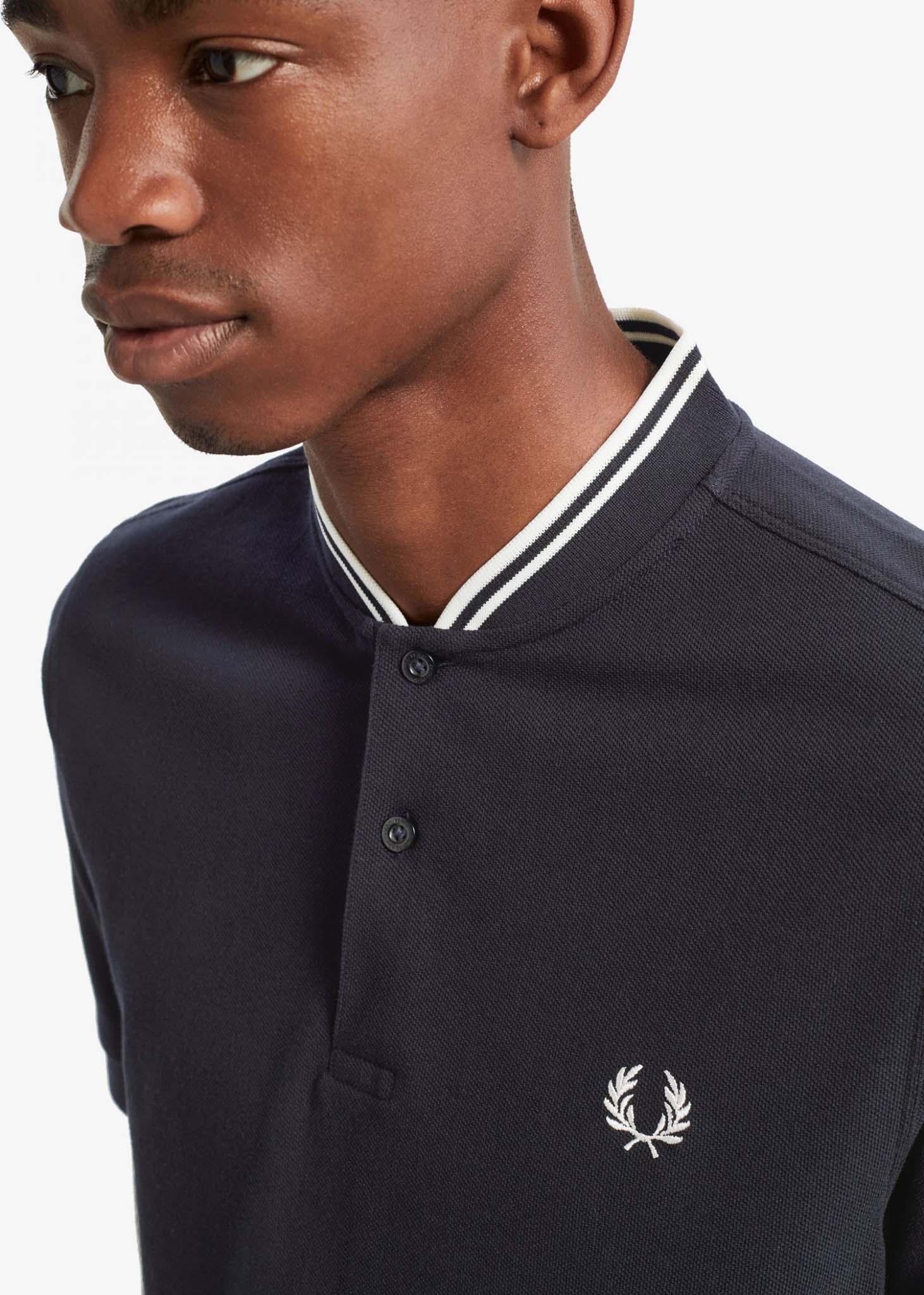 Fred Perry Polo's  Bomber collar polo shirt - navy 