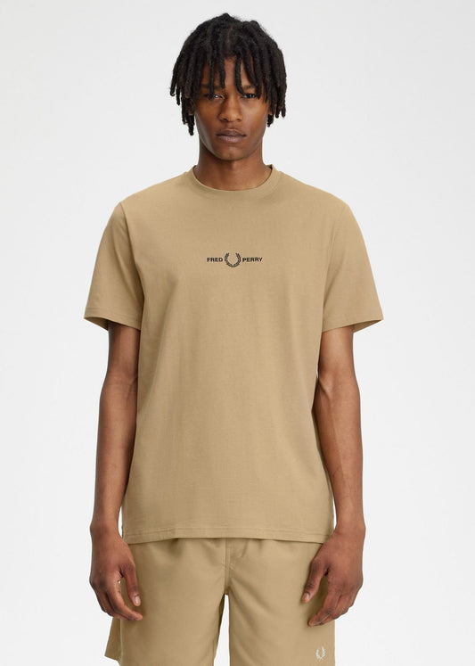Embroidered t-shirt - warm stone