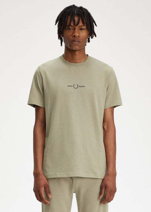 Embroidered t-shirt - warm grey