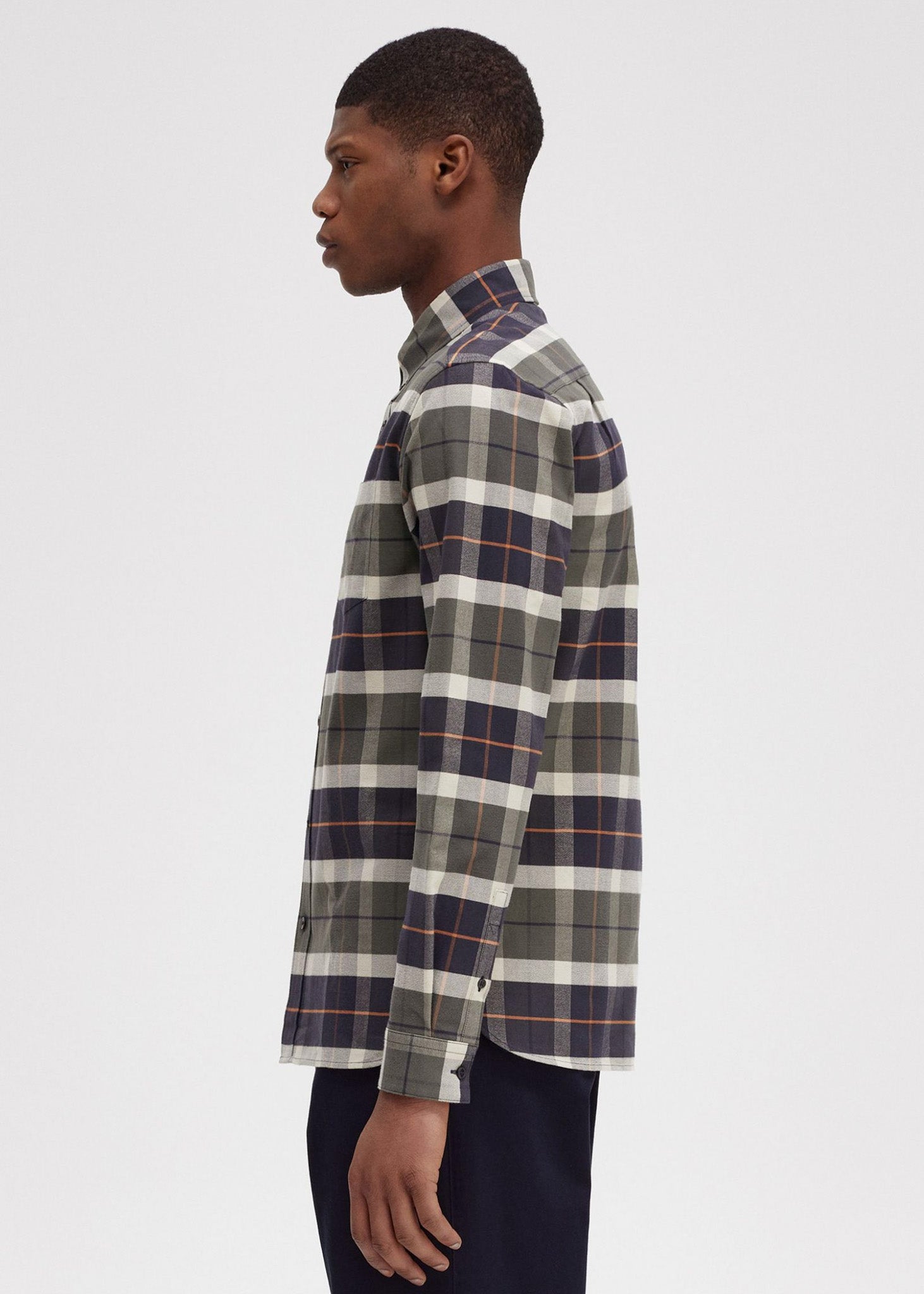 Fred Perry Overhemden  Brushed tartan shirt - field green 