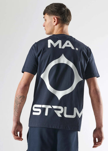 MA.Strum T-shirts Oversized back logo print tee - ink navy