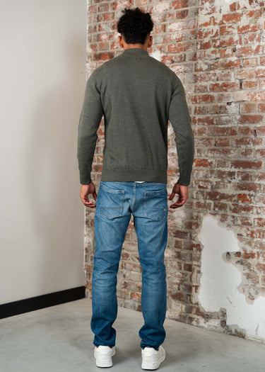 Barbour Truien Cotton half zip knitted jumper - olive marl