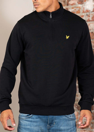 Lyle & Scott Truien Loopback quarter zip sweat - jet black