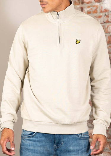 Lyle & Scott Truien Loopback quarter zip sweat - grey taupe