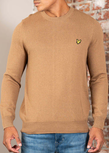 Lyle & Scott Truien Cotton merino crew neck jumper - tigers eye