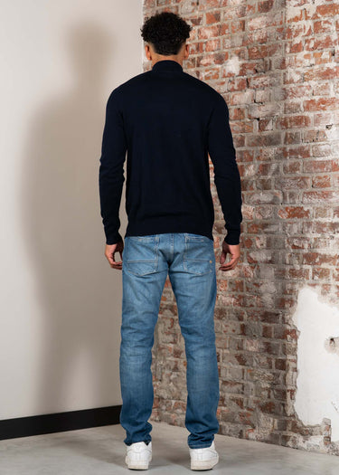 Lyle & Scott Truien Cotton merino quarter zip jumper - dark navy