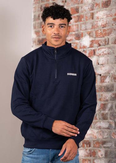 Napapijri Truien Small box quarter zip sweat - blue marine