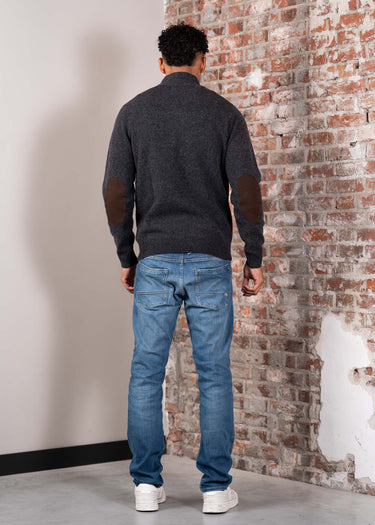 Barbour Truien Essential patch half zip knitted jumper - charcoal