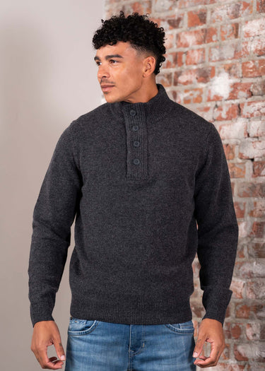 Barbour Truien Essential patch half zip knitted jumper - charcoal