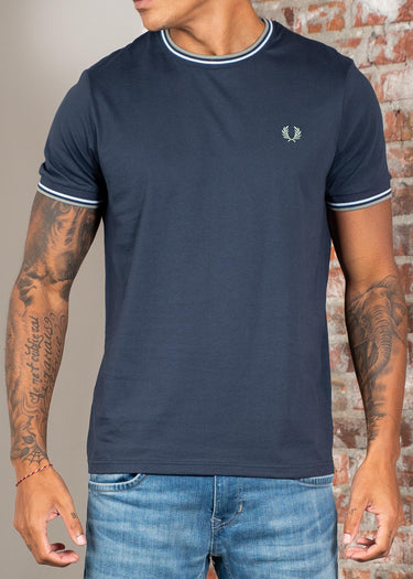 Fred Perry T-shirts Twin tipped t-shirt - dark airforce light ice bayleaf