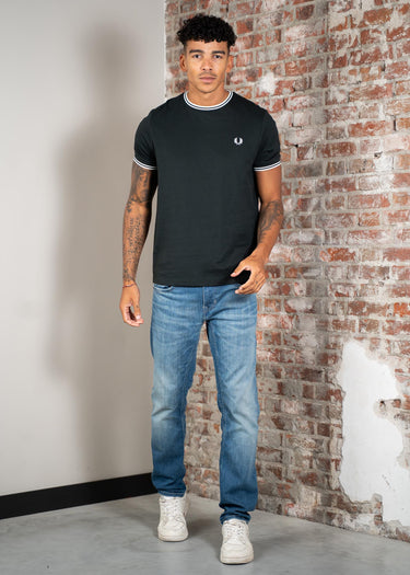 Fred Perry T-shirts Twin tipped t-shirt - night green snow white