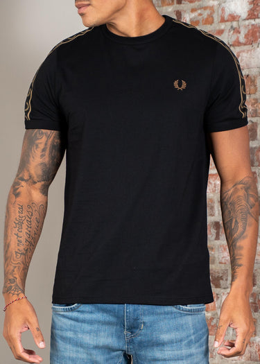 Fred Perry T-shirts Contrast tape ringer t-shirt - black shaded stone