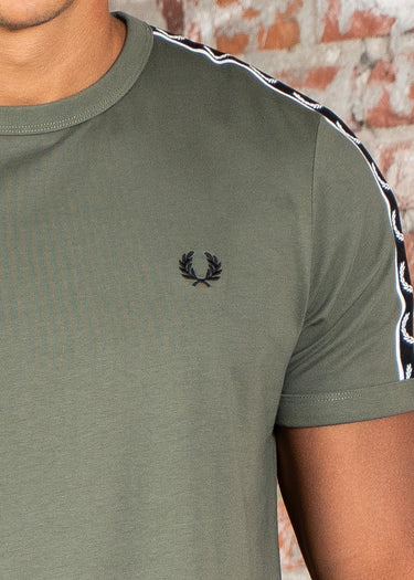 Fred Perry T-shirts Contrast tape ringer t-shirt - laurel wreath green black