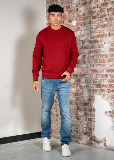 Fred Perry Truien Crew neck sweatshirt - burnt red sports green navy