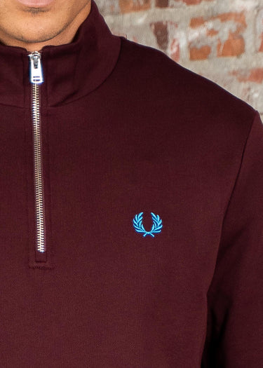 Fred Perry Truien Half zip sweatshirt - oxblood ecru court blue